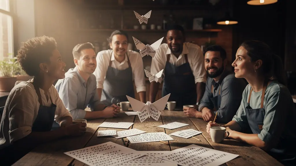 Équipe de restaurant travaillant ensemble sur l'amélioration suite aux retours clients