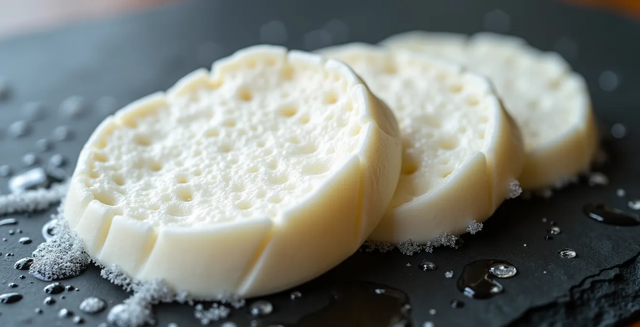 Processus d'égouttage professionnel de la mozzarella di bufala en trois étapes distinctes