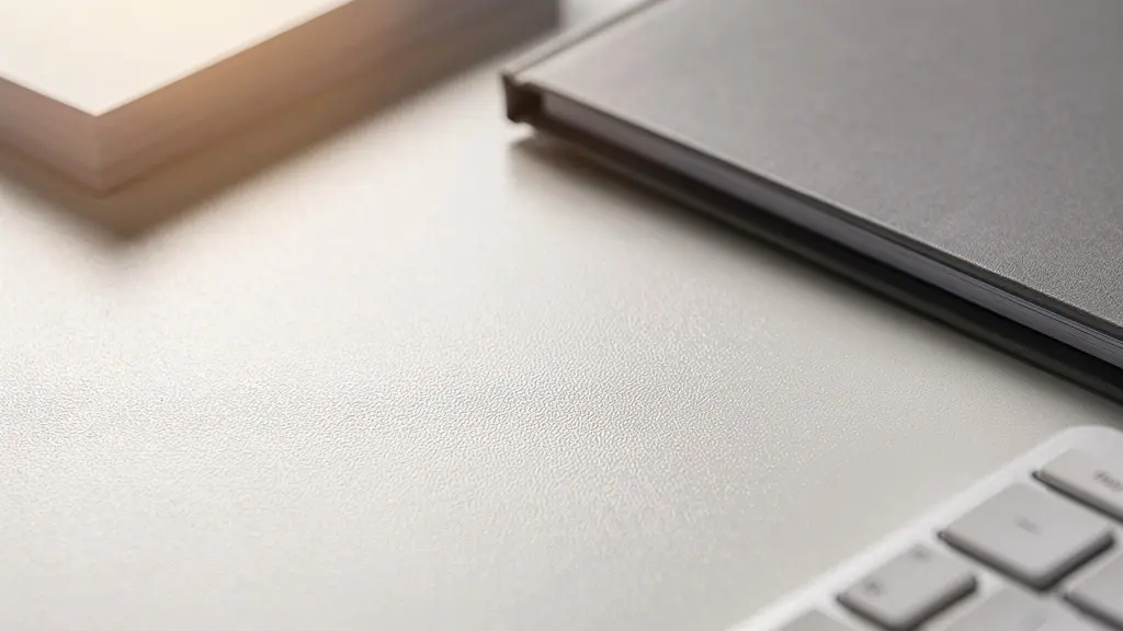 Vue macro de documents flous et illisibles sur un bureau de réception avec effet de profondeur de champ